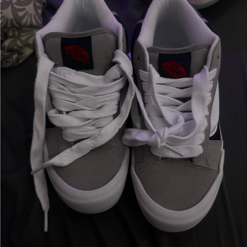 Never worn Vans Gray and White and Navy blue Sneakers